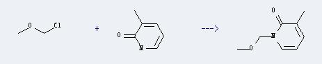 2(1H)-Pyridinone,3-methyl- can react with chloro-methoxy-methane to produce 1-methoxymethyl-3-methyl-1H-pyridin-2-one